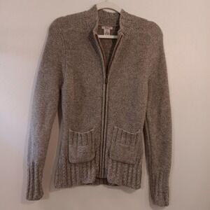 Carhartt for Women Lambswool Blend Zip Up Cardigan Sweater, Small, Knit